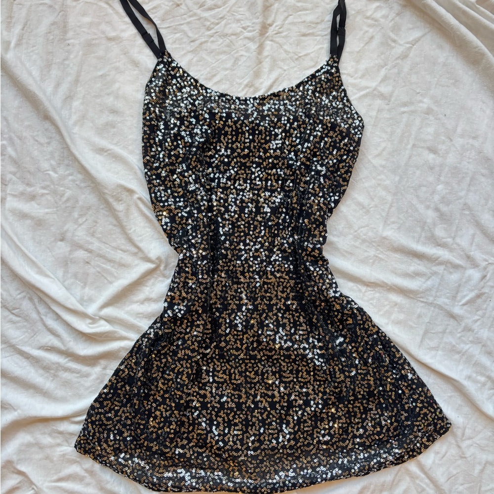 Moda International Sequin embellished cami tank top  with Spaghetti Straps
